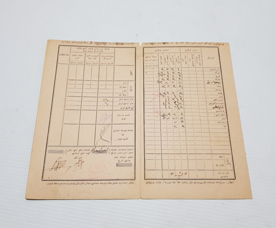 OSMANLI DÖNEMİ KARNE