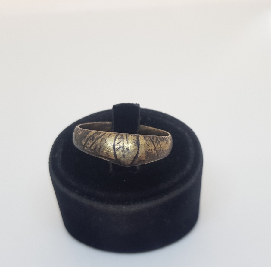 ÜZERİ KALEM İŞÇİLİKLİ BRONZ OSMANLI DÖNEMİ ZİHGİR - OKÇU YÜZÜĞÜ