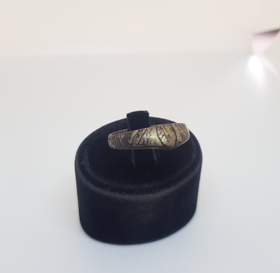 ÜZERİ KALEM İŞÇİLİKLİ BRONZ OSMANLI DÖNEMİ ZİHGİR - OKÇU YÜZÜĞÜ