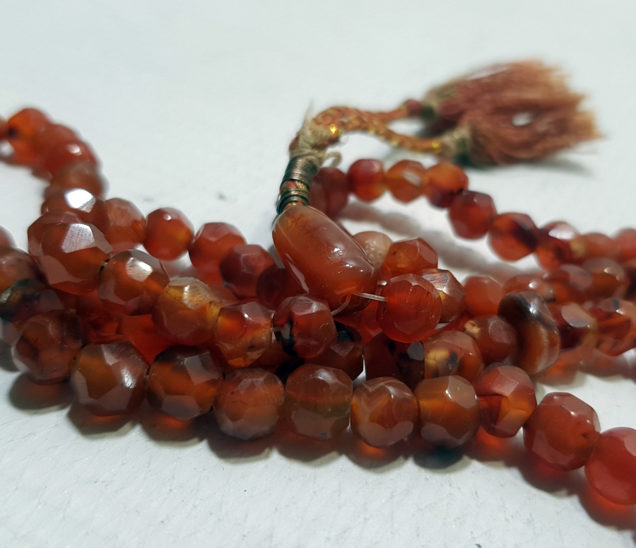 OSMANLI DÖNEMİ FASETA KESİMLİ BAL AKİK NAMAZ TESPİHİ