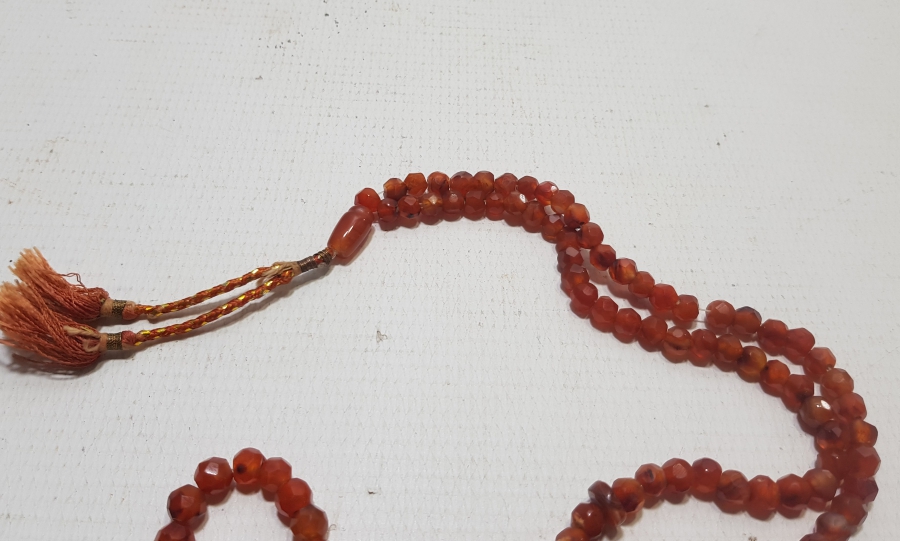 OSMANLI DÖNEMİ FASETA KESİMLİ BAL AKİK NAMAZ TESPİHİ