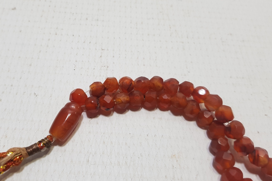 OSMANLI DÖNEMİ FASETA KESİMLİ BAL AKİK NAMAZ TESPİHİ