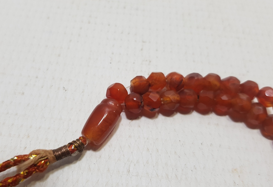 OSMANLI DÖNEMİ FASETA KESİMLİ BAL AKİK NAMAZ TESPİHİ