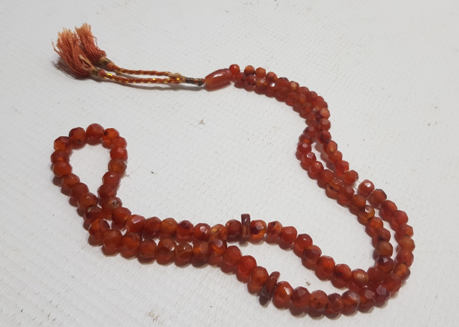 OSMANLI DÖNEMİ FASETA KESİMLİ BAL AKİK NAMAZ TESPİHİ