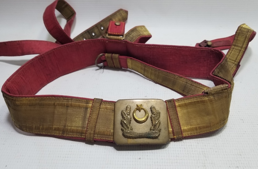 GÜMÜŞ SIRMA İŞÇİLİKLİ CUMHURİYET BAŞLARI SUBAY KEMERİ