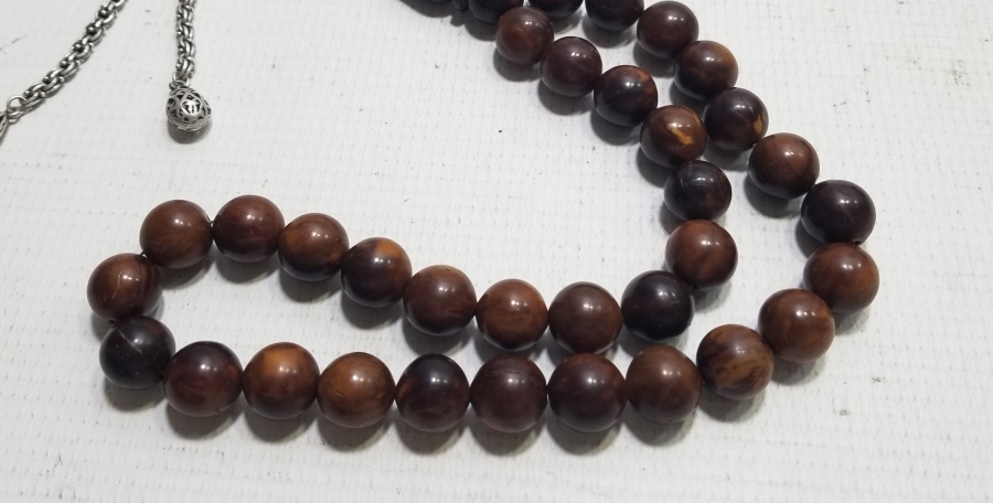 KEMANE TORNA YAPIMI GÜMÜŞ PÜSKÜLLÜ BÜYÜK BOY KUKA TESPİH