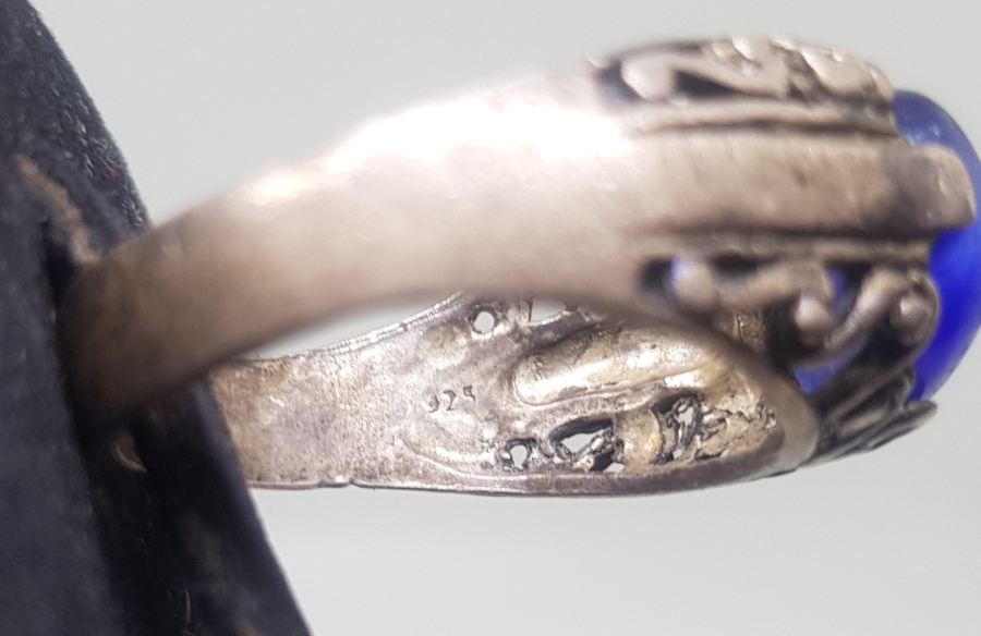 LAPİS TAŞLI ÖZEL YAPIM GÜMÜŞ YÜZÜK