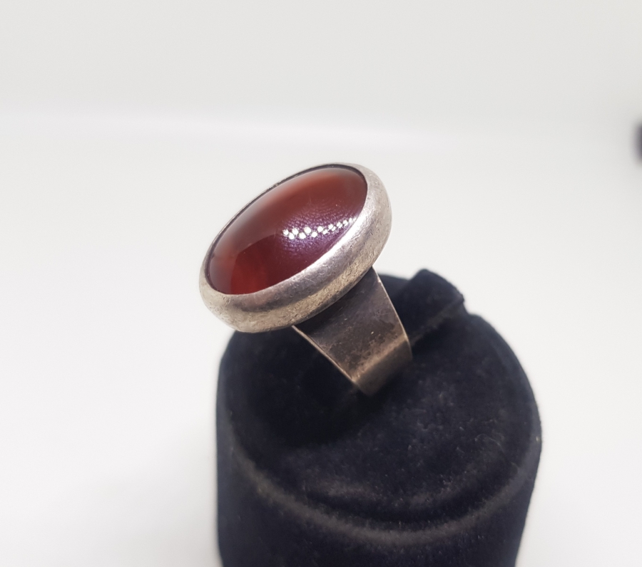 BAL AKİK TAŞLI ÖZEL YAPIM GÜMÜŞ YÜZÜK