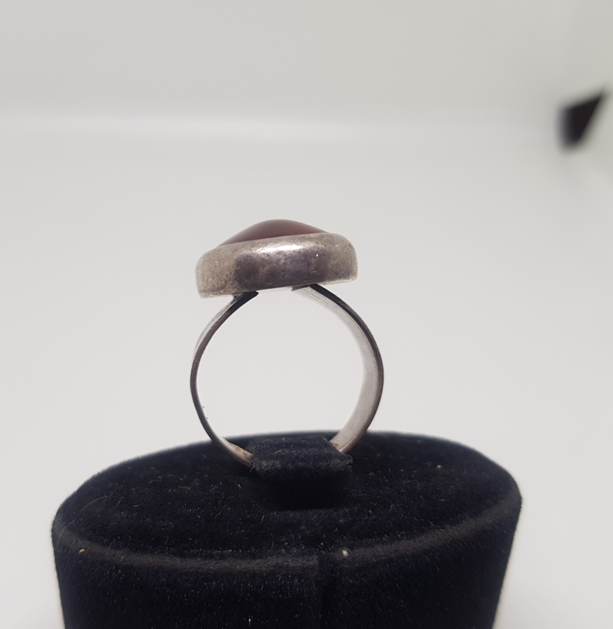 BAL AKİK TAŞLI ÖZEL YAPIM GÜMÜŞ YÜZÜK