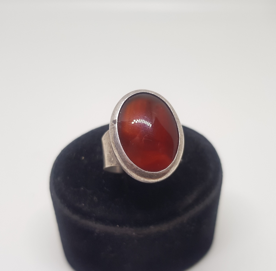 BAL AKİK TAŞLI ÖZEL YAPIM GÜMÜŞ YÜZÜK