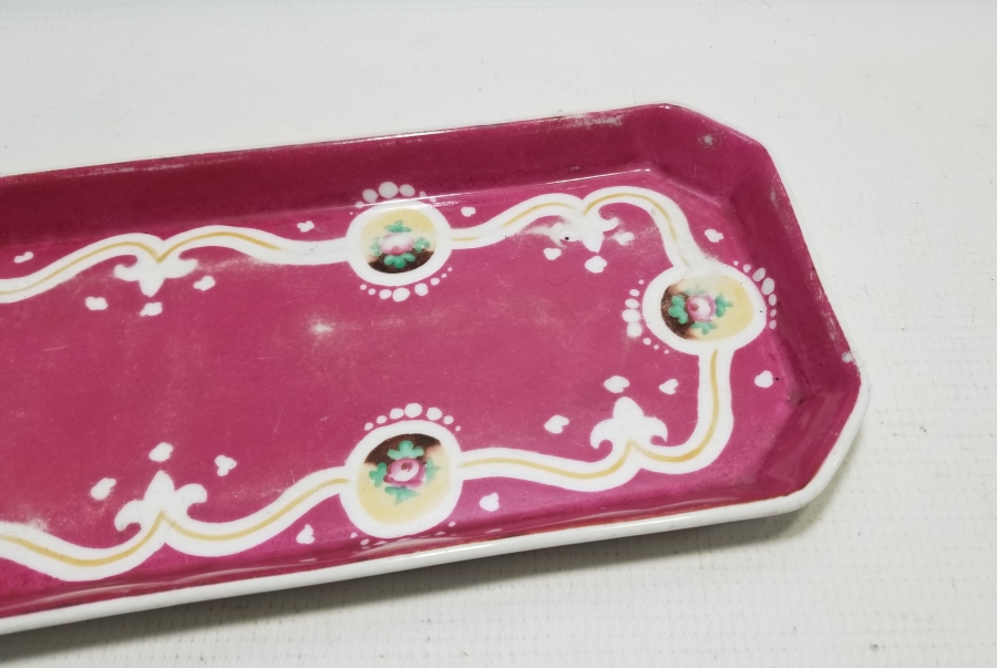 OSMANLI DÖNEMİ EL BOYAMA PORSELEN TEPSİ