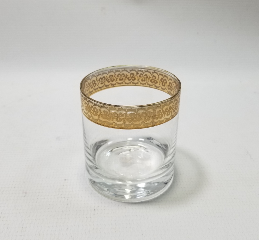 KENARLARI ALTIN VARAKLI ANTİKA VİSKİ BARDAĞI