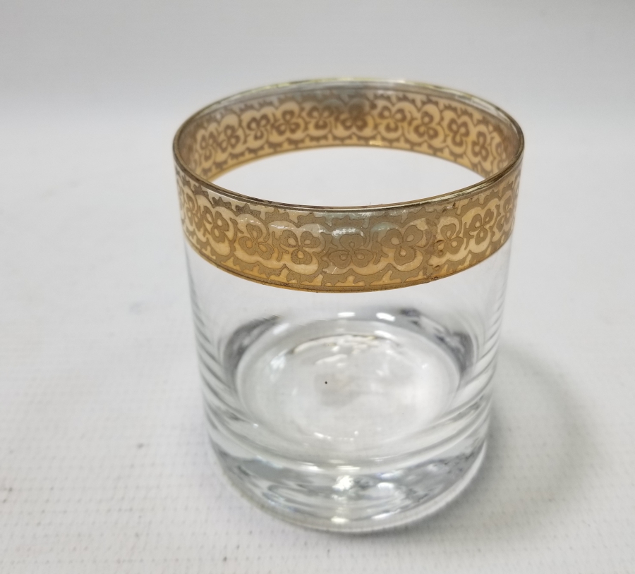 KENARLARI ALTIN VARAKLI ANTİKA VİSKİ BARDAĞI