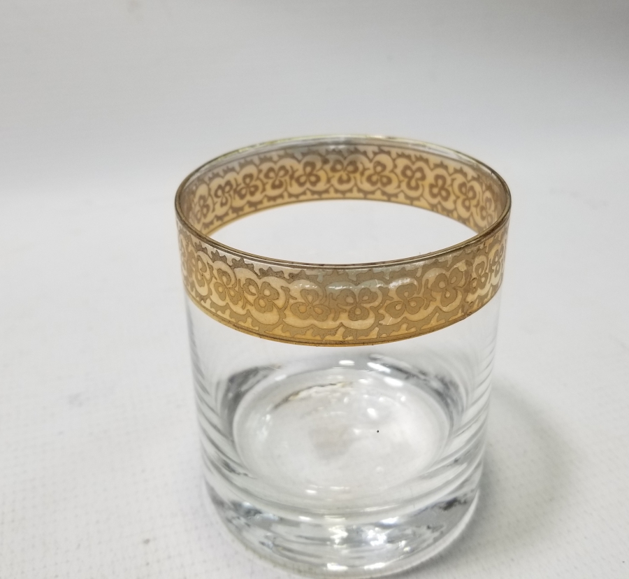 KENARLARI ALTIN VARAKLI ANTİKA VİSKİ BARDAĞI