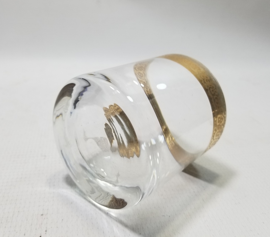 KENARLARI ALTIN VARAKLI ANTİKA VİSKİ BARDAĞI