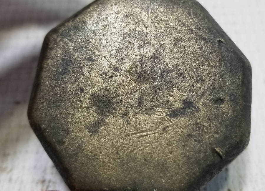 ÜZERİ DAMGALI NADİR TİPTE OSMANLI DÖNEMİ KÖŞELİ DİRHEM