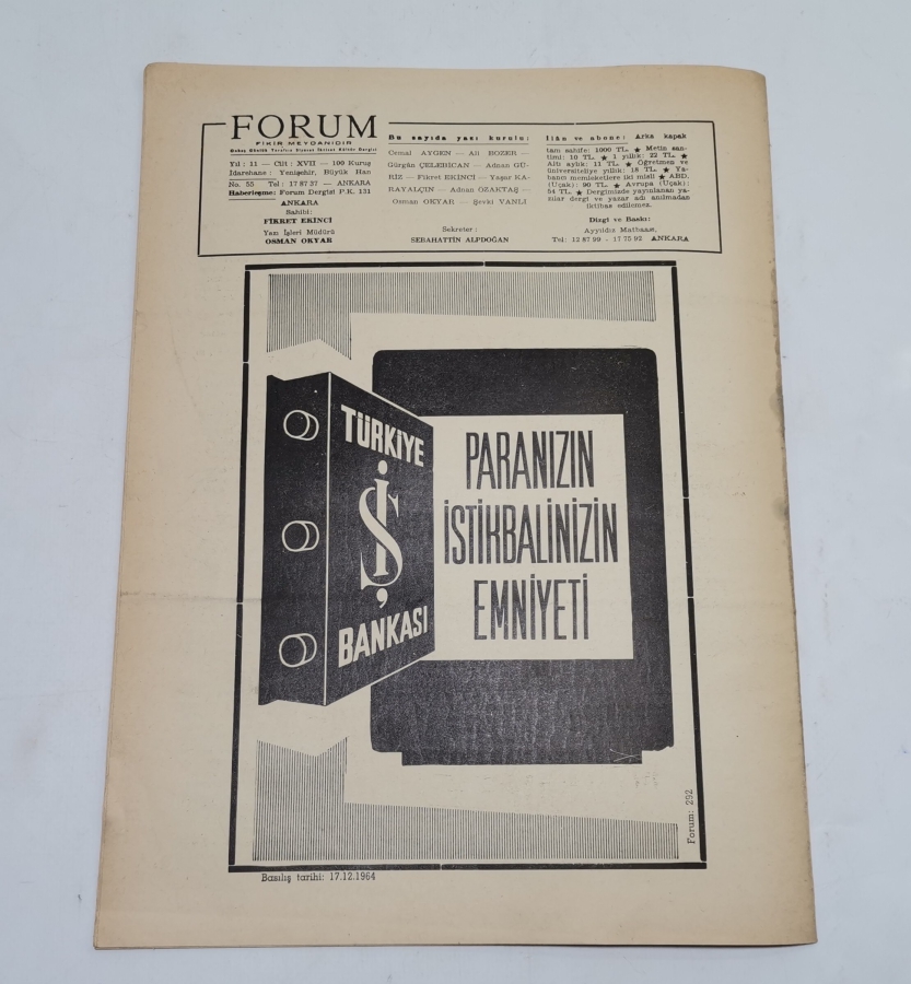 1964 YILI FORUM DERGİSİ