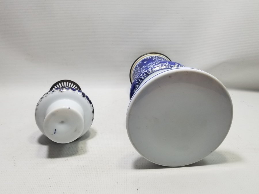 ÜZERİ MİNE VE ALTIN VARAKLI NADİR TİPTE OSMANLI DÖNEMİ OPALİN GAZ LAMBASI