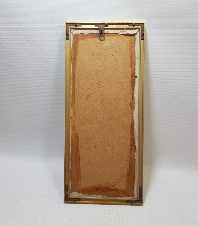 KUMAŞ ÜZERİ EL BOYAMA İŞÇİLİKLİ ANTİKA PANO