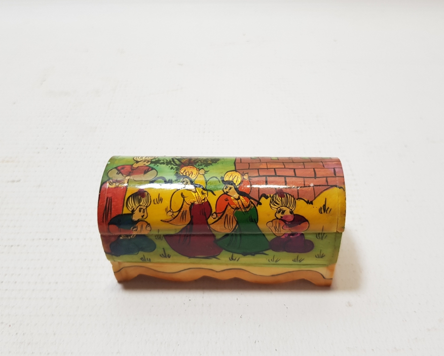 EL BOYAMA İŞÇİLİKLİ ÖZEL YAPIM KAPAKLI KEMİK KUTU