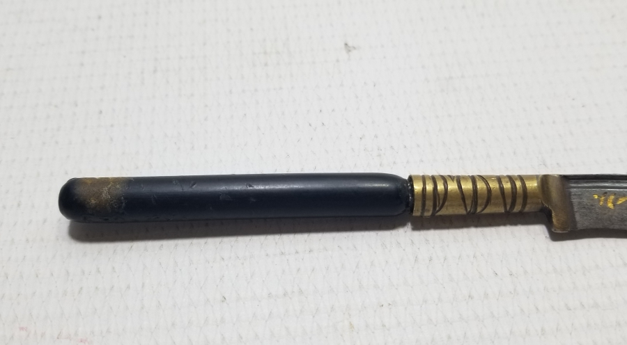 ALTIN ÇAKMA İŞÇİLİKLİ OSMANLI DÖNEMİ BURSA YAZILI NADİR HATTAT BIÇAĞI