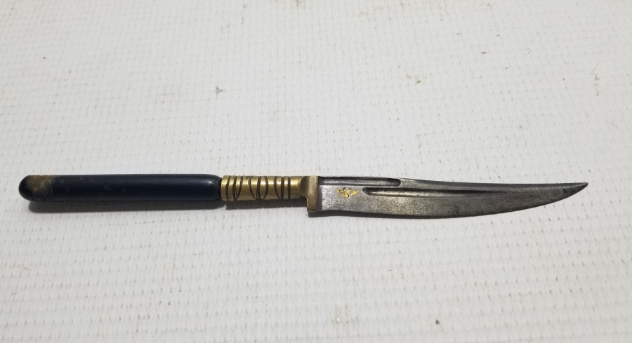 ALTIN ÇAKMA İŞÇİLİKLİ OSMANLI DÖNEMİ BURSA YAZILI NADİR HATTAT BIÇAĞI