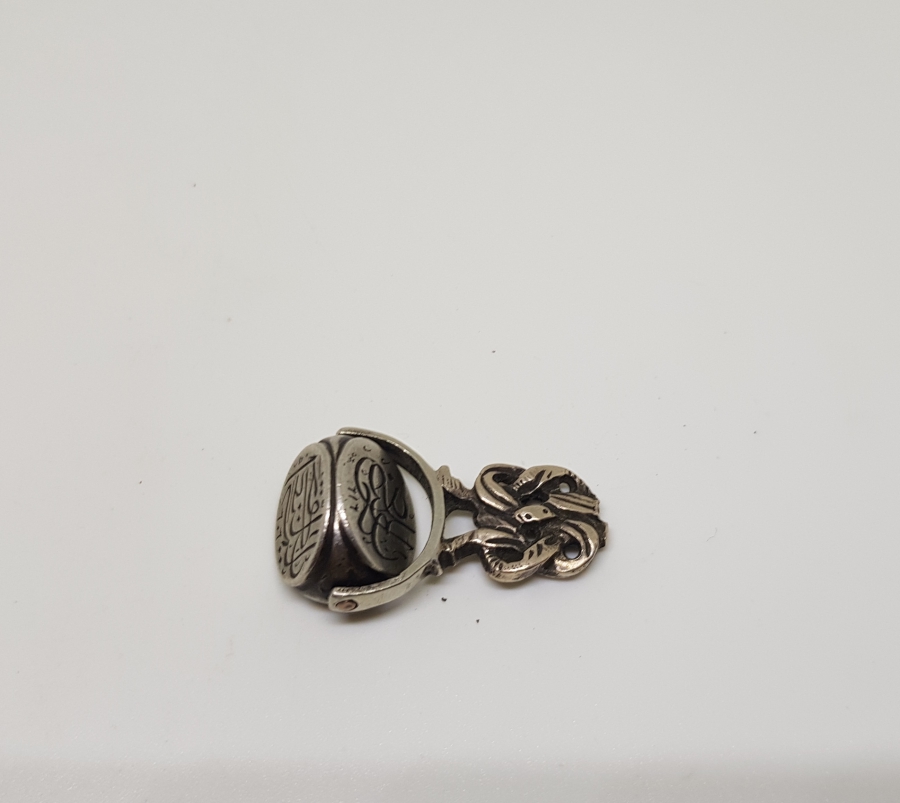 ÜÇ YÜZÜ YAZILI OSMANLI DÖNEMİ GÜMÜŞ DÖNERLİ MÜHÜR