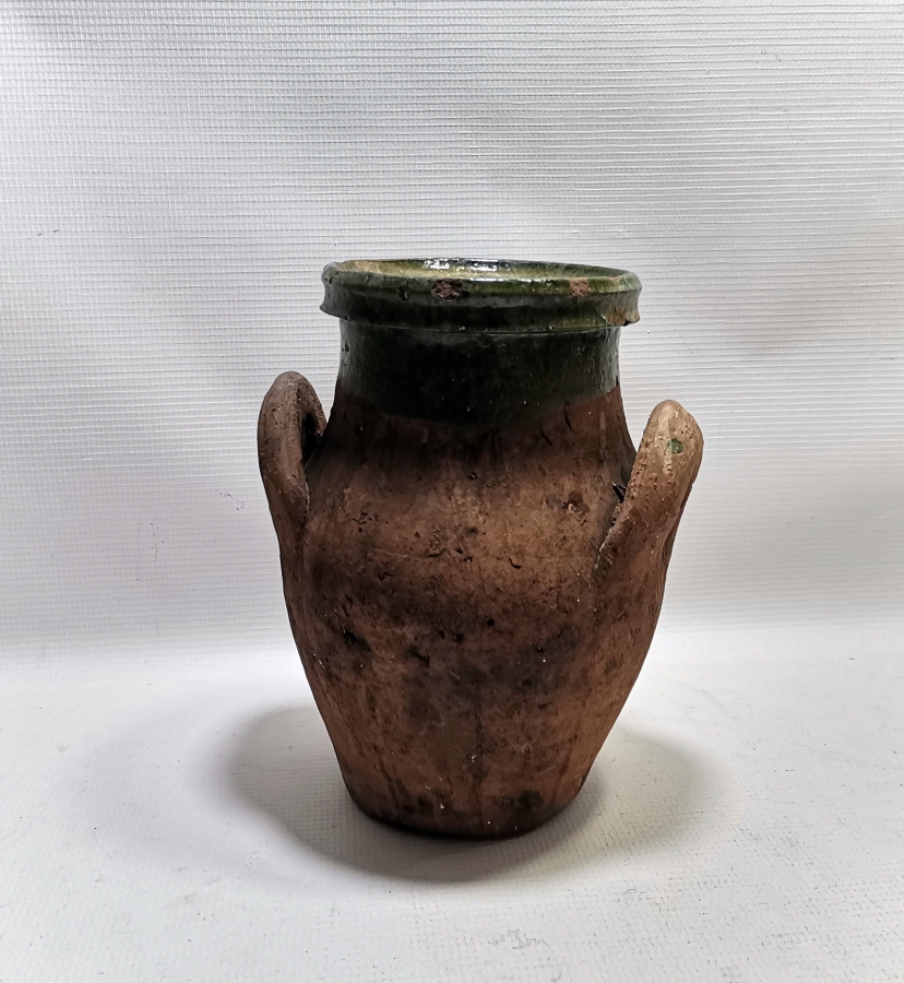 OSMANLI DÖNEMİ 1850LERDEN ÇİFT KULPLU AĞIZ KISMI SIRLI NADİR SİLLE KÜP