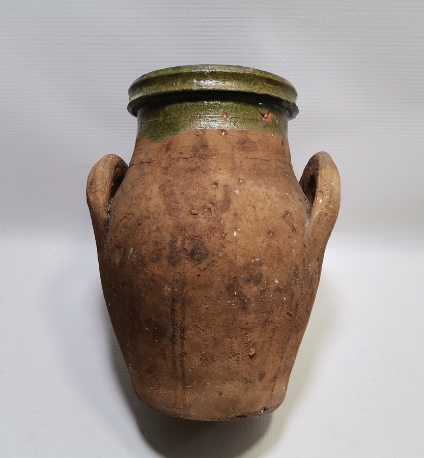 OSMANLI DÖNEMİ 1850LERDEN ÇİFT KULPLU AĞIZ KISMI SIRLI NADİR SİLLE KÜP