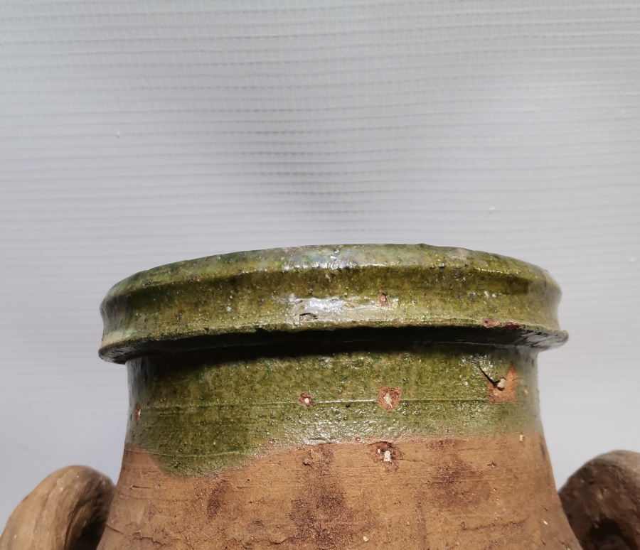 OSMANLI DÖNEMİ 1850LERDEN ÇİFT KULPLU AĞIZ KISMI SIRLI NADİR SİLLE KÜP