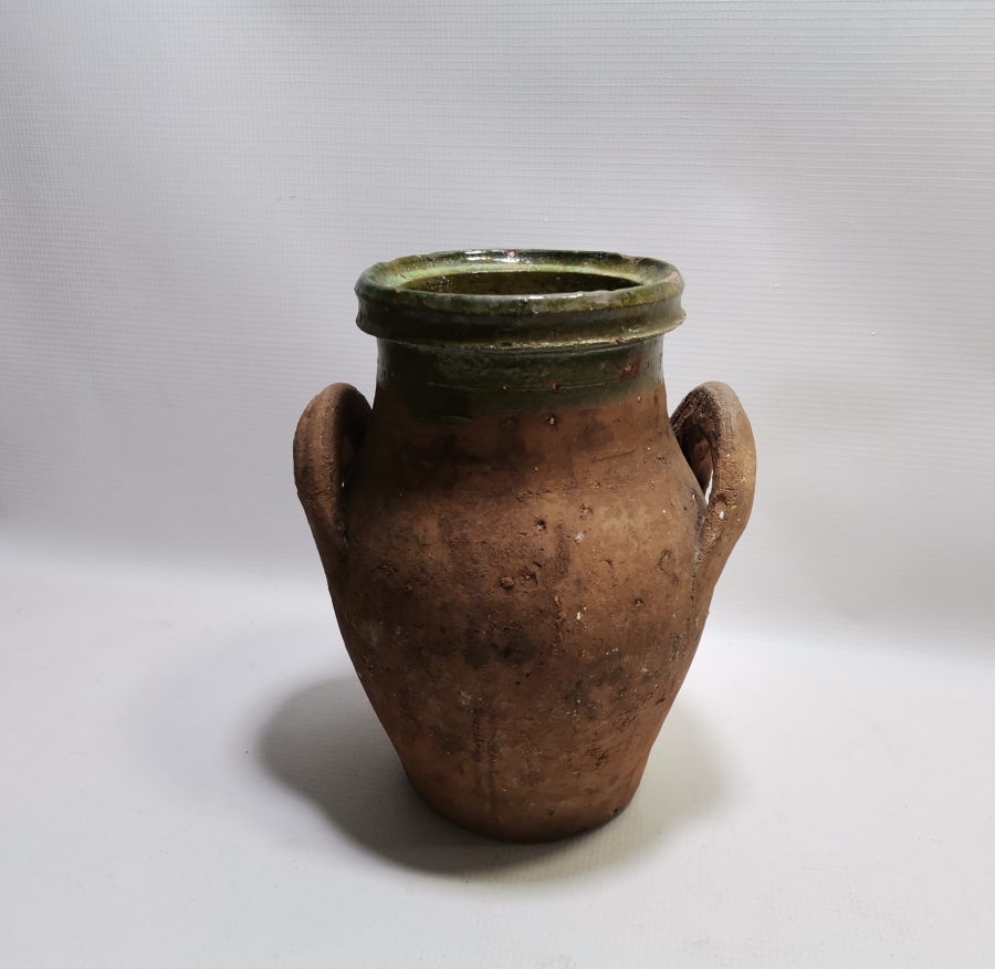 OSMANLI DÖNEMİ 1850LERDEN ÇİFT KULPLU AĞIZ KISMI SIRLI NADİR SİLLE KÜP