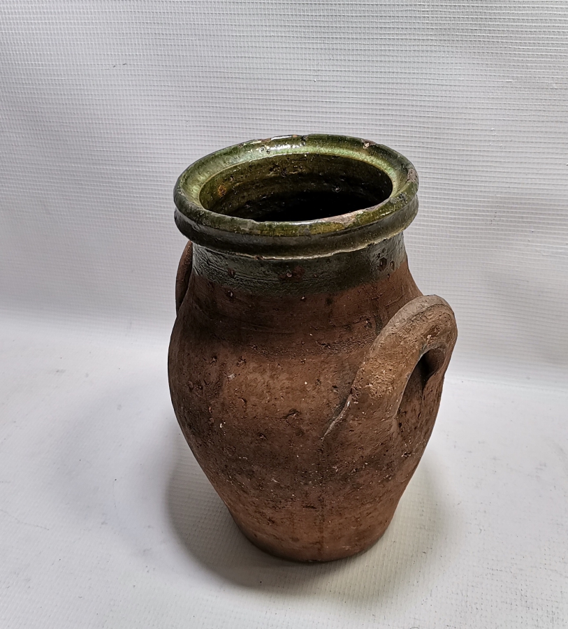 OSMANLI DÖNEMİ 1850LERDEN ÇİFT KULPLU AĞIZ KISMI SIRLI NADİR SİLLE KÜP