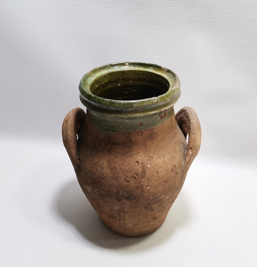 OSMANLI DÖNEMİ 1850LERDEN ÇİFT KULPLU AĞIZ KISMI SIRLI NADİR SİLLE KÜP