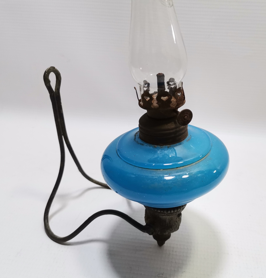 OSMANLI DÖNEMİ NADİR RENKTE OPAL DUVAR GAZ LAMBASI