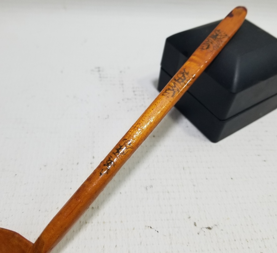 ÜZERİ TARİHLİ EL BOYAMA OSMANLI DÖNEMİ TAHTA KAŞIK