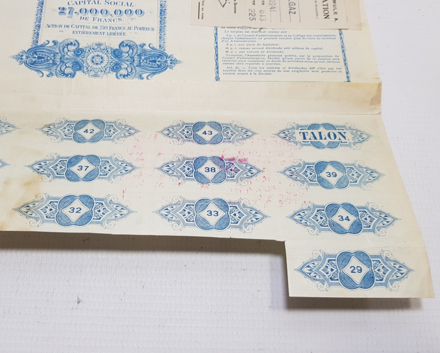 OSMANLI DÖNEMİ İSTANBUL ELEKTRİKLİ TRAMVAY ŞİRKETİ HİSSE SENEDİ