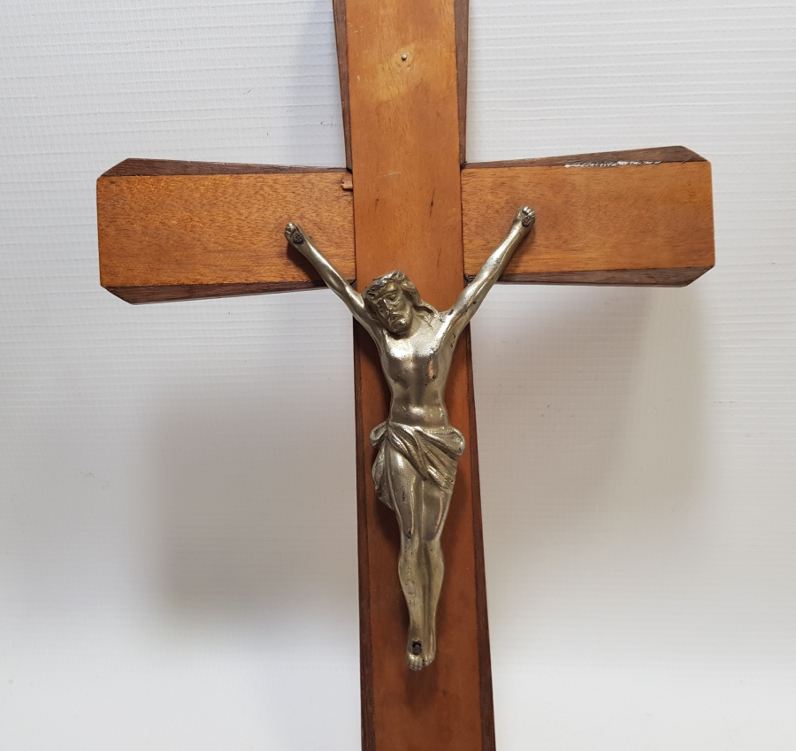 EL YAPIMI ANTİKA İSA FİGÜRLÜ BÜYÜK BOY HAÇ