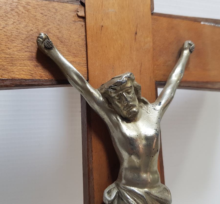 EL YAPIMI ANTİKA İSA FİGÜRLÜ BÜYÜK BOY HAÇ