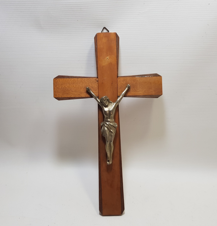 EL YAPIMI ANTİKA İSA FİGÜRLÜ BÜYÜK BOY HAÇ