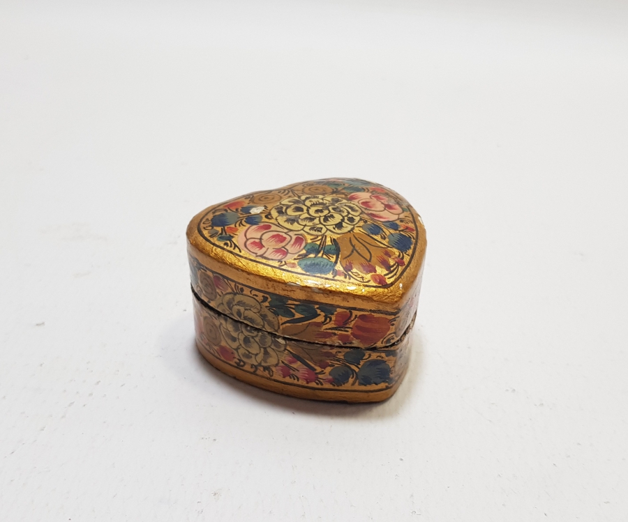 EL BOYAMA İŞÇİLİKLİ OSMANLI DÖNEMİ PAPİER MACHE MÜCEVHER KUTUSU