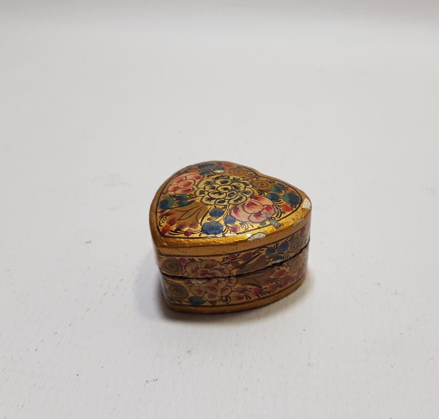 EL BOYAMA İŞÇİLİKLİ OSMANLI DÖNEMİ PAPİER MACHE MÜCEVHER KUTUSU