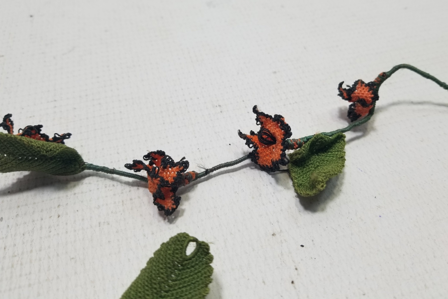 OSMANLI DÖNEMİ İĞNE OYALI KOZAK YÖRESİ NADİR GELİN ÇİÇEĞİ