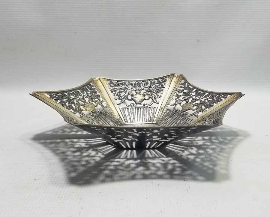 ÜZERİ ALTIN VERMEYLİ ANTİKA GÜMÜŞ BÜYÜK BOY MEYVELİK