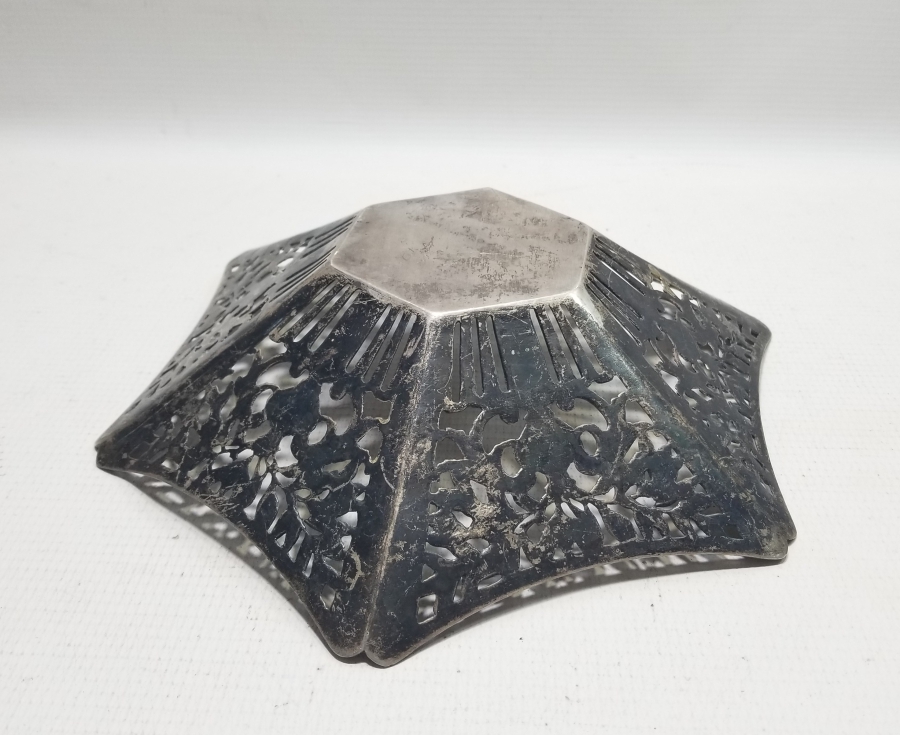 ÜZERİ ALTIN VERMEYLİ ANTİKA GÜMÜŞ BÜYÜK BOY MEYVELİK