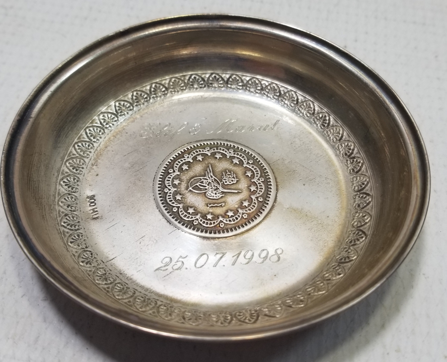 ANTİKA GÜMÜŞ KINA TASI