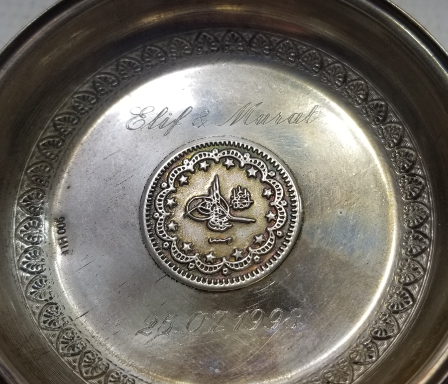 ANTİKA GÜMÜŞ KINA TASI