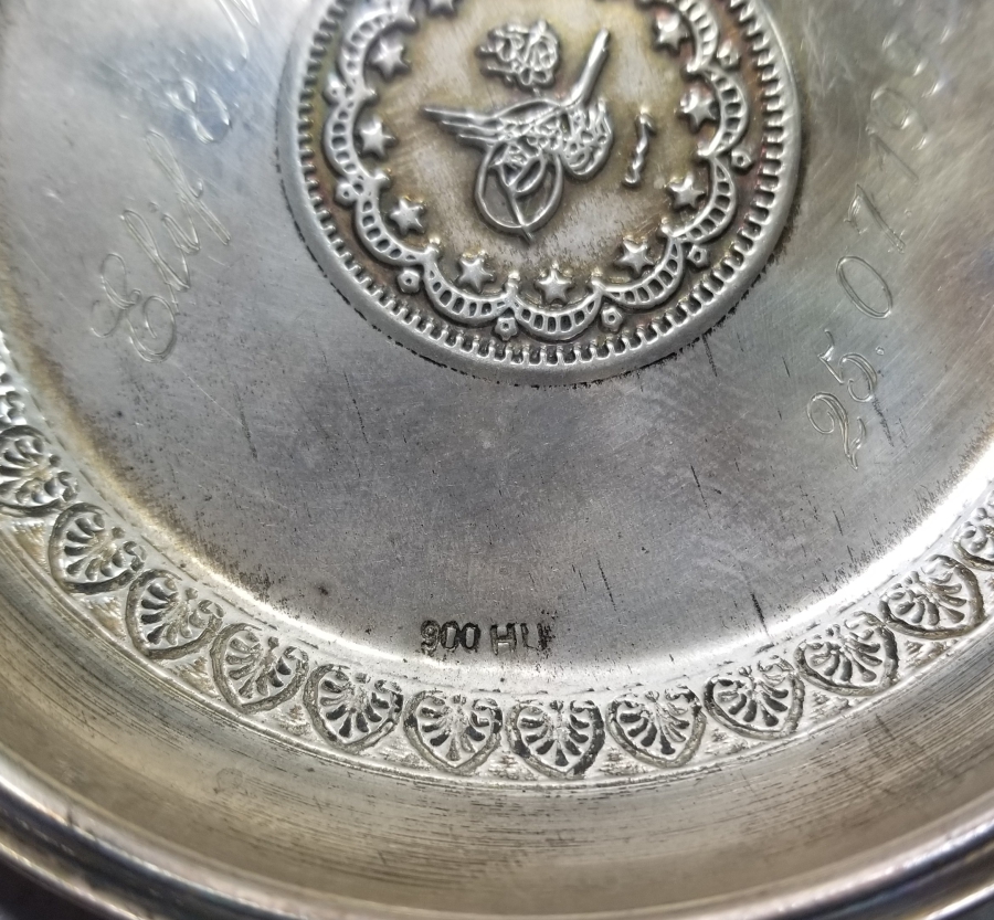 ANTİKA GÜMÜŞ KINA TASI