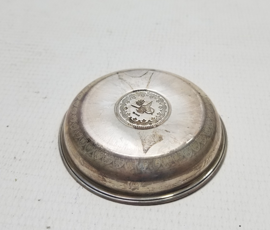 ANTİKA GÜMÜŞ KINA TASI