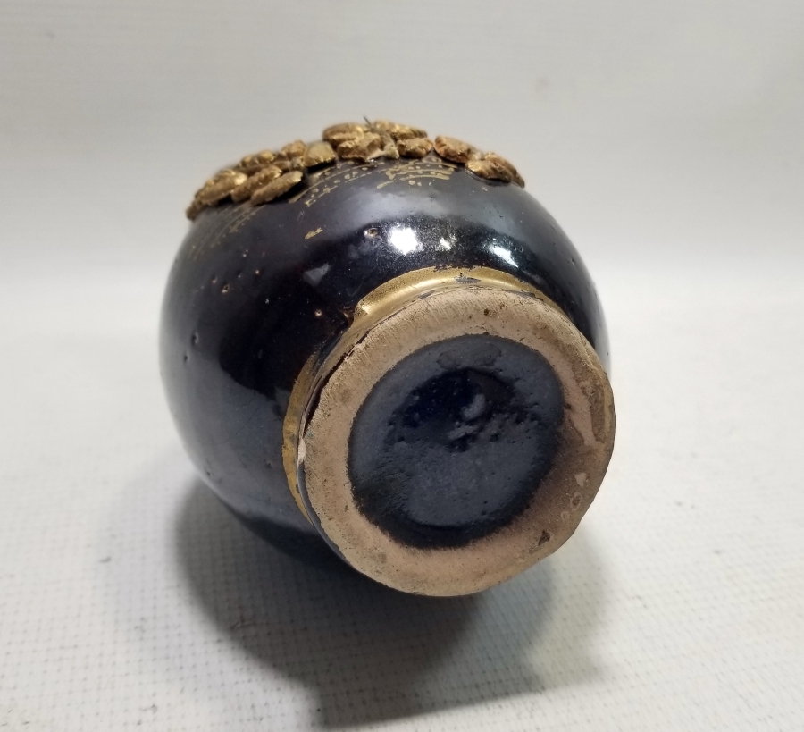 ÜZERİ ALTIN VARAKLI NADİR TİPTE OSMANLI DÖNEMİ SIRLI ÇANAKKALE VAZO