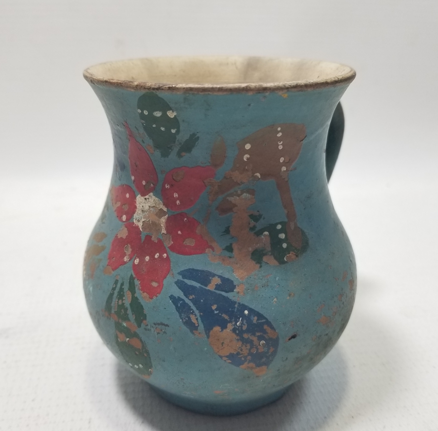 OSMANLI DÖNEMİ NADİR FORMDA EL BOYAMA İŞÇİLİKLİ KÜTAHYA DALDIRMA